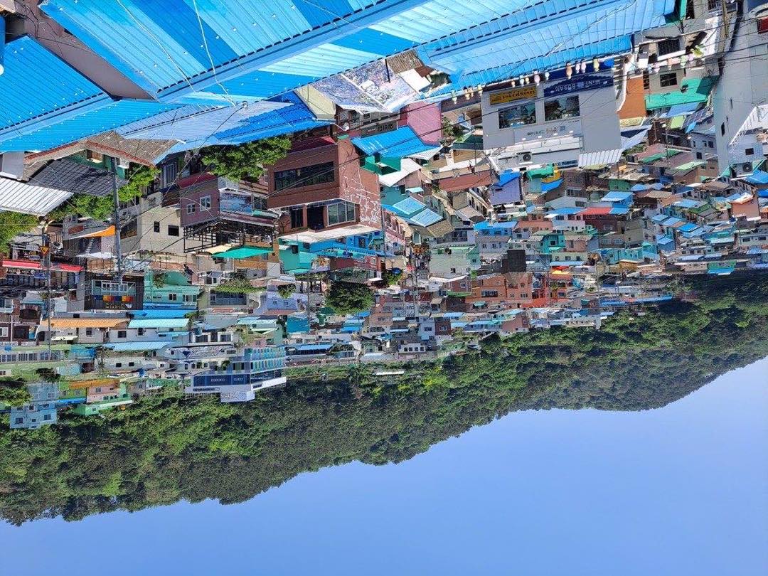 Colorful hillside homes of Gamcheon Culture Village in Busan