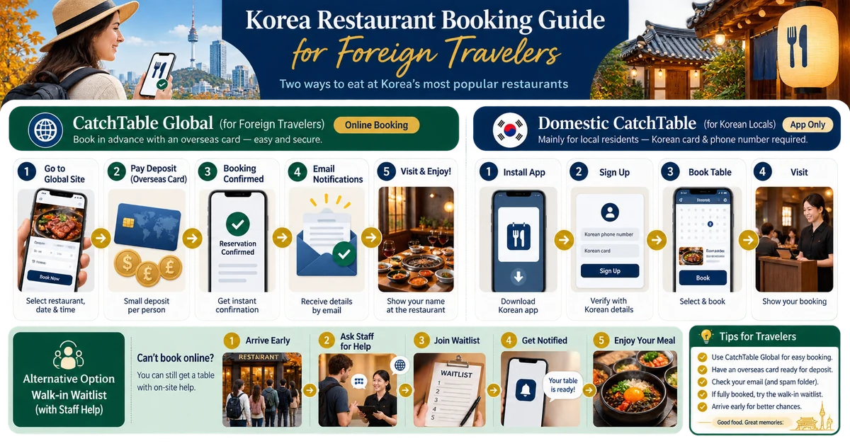 CatchTable Global Guide 2026: Booking Korea Restaurants Without a 010 Number visual guide