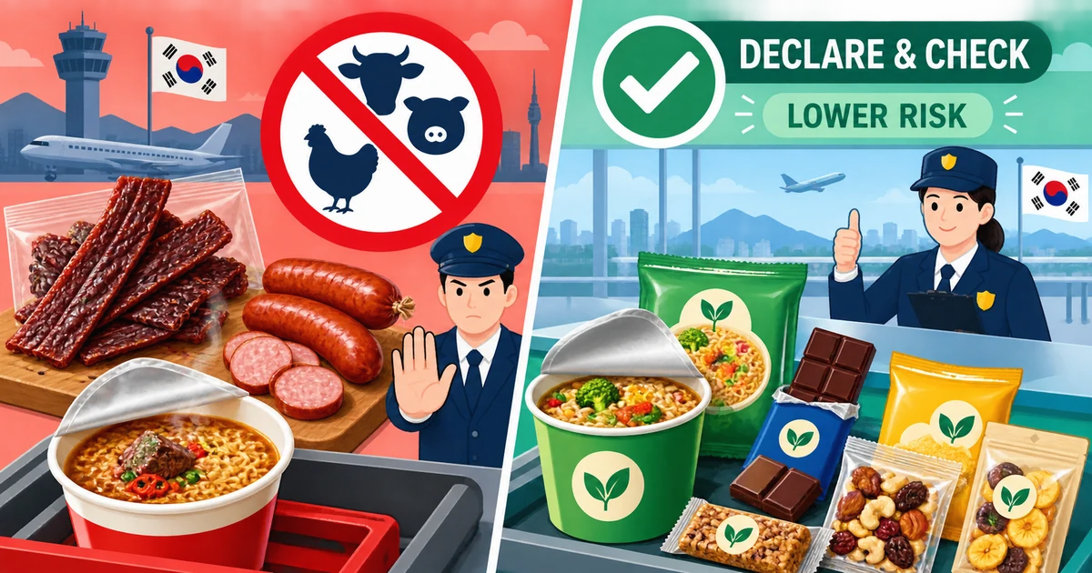 Bringing Food into South Korea 2026: Meat, Instant Ramen and Declaration Rules visual guide