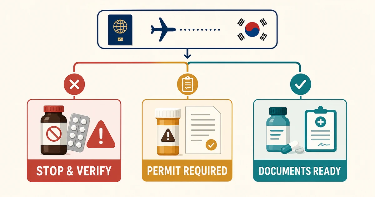 South Korea Customs Medication Rules 2026: Adderall, Concerta Permits and OTC Limits visual guide