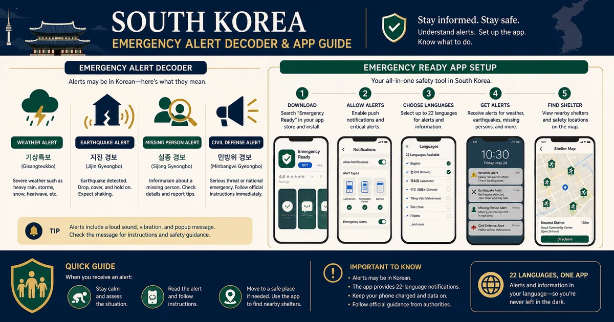 South Korea Emergency Alerts 2026: Sirens and Emergency Ready App Guide visual guide