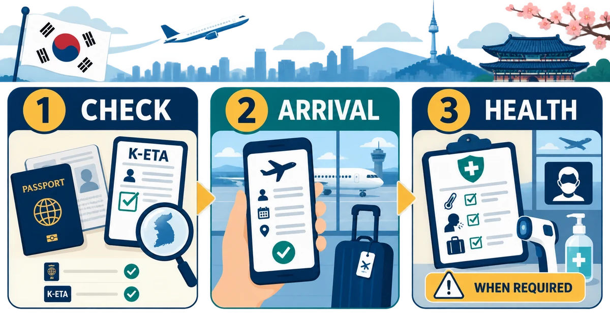 South Korea Entry Forms 2026: K-ETA Exemptions, e-Arrival Card and Health Rules visual guide